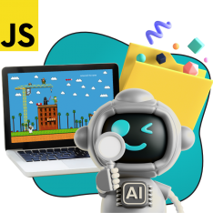 Язык программирования JavaScript + AI. Проектное обучение + геймификация + AI-помощники - КИБЕРшкола программирования для детей, компьютерные курсы для школьников, начинающих и подростков - KIBERone г. Новочебоксарск